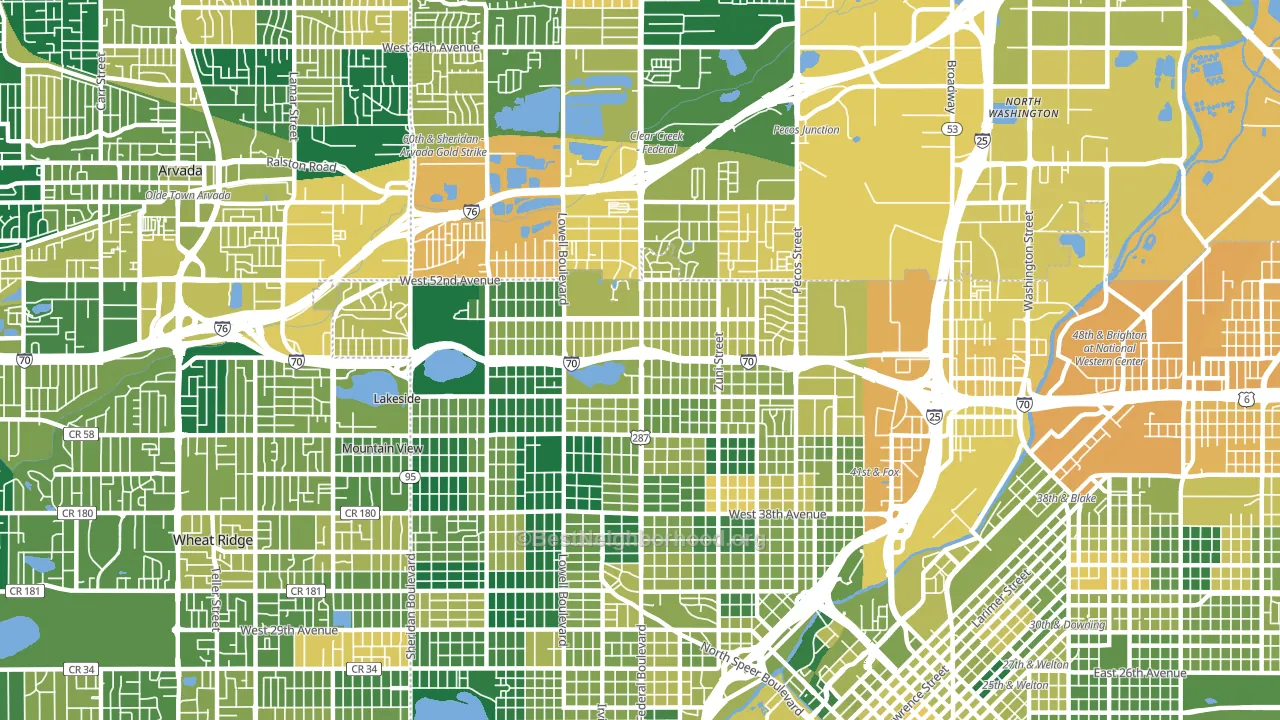 Northwestern Denver, Denver, CO block-group voter-turnout map