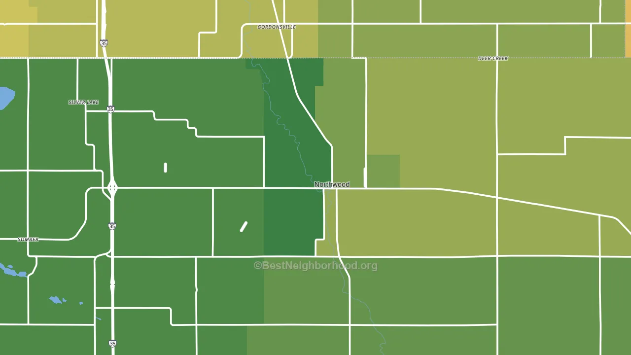 Northwood, IA block-group voter-turnout map