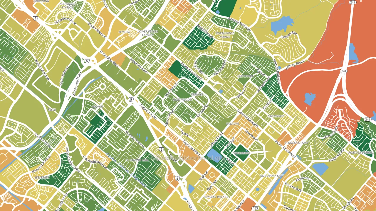 Northwood, Irvine, CA block-group voter-turnout map