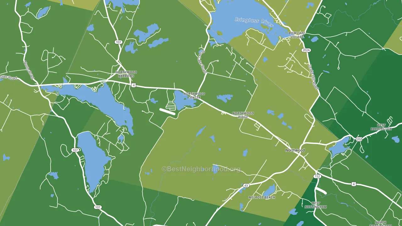 Northwood, NH block-group voter-turnout map