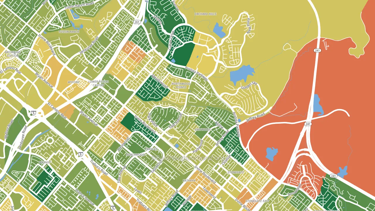 Northwood Point, Irvine, CA block-group voter-turnout map