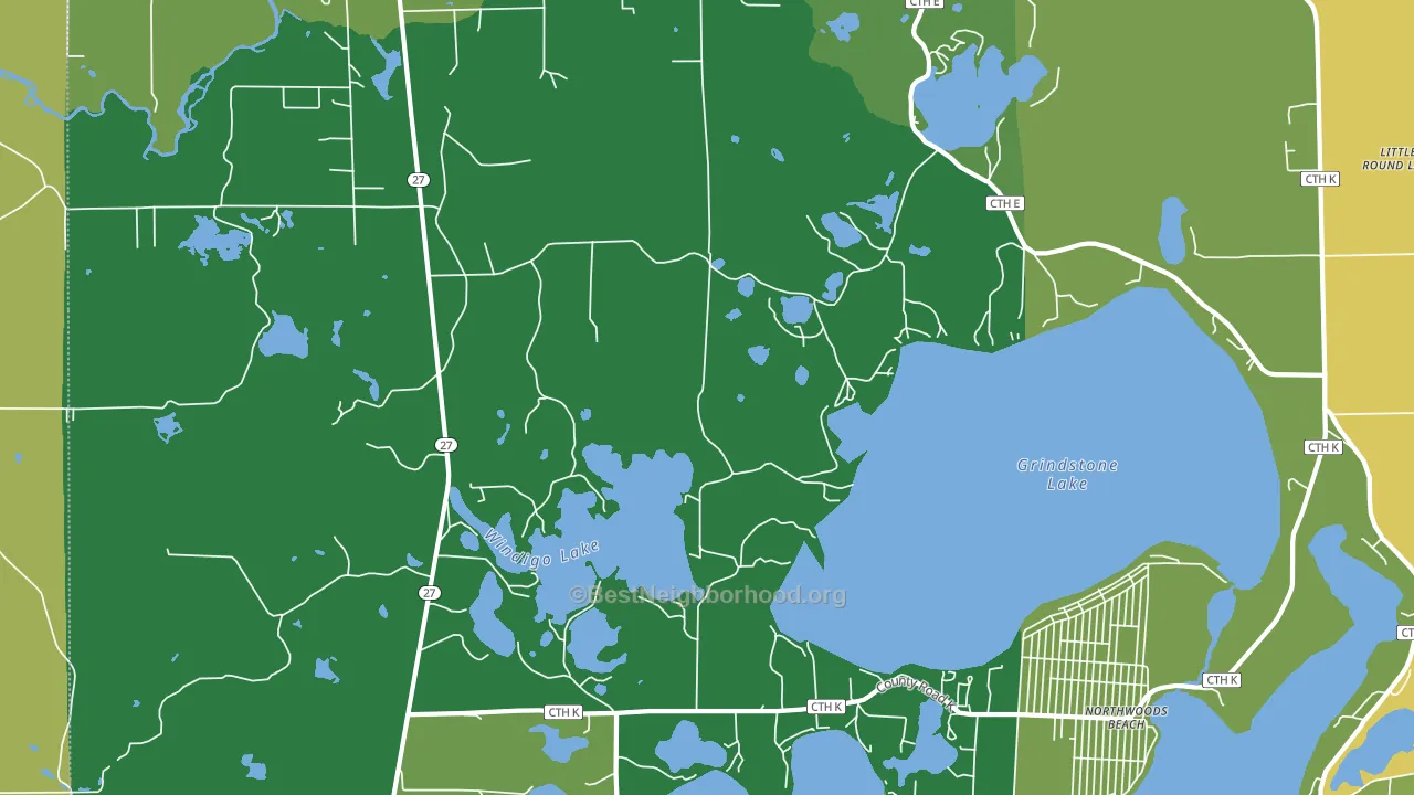 Northwoods Beach, WI block-group voter-turnout map