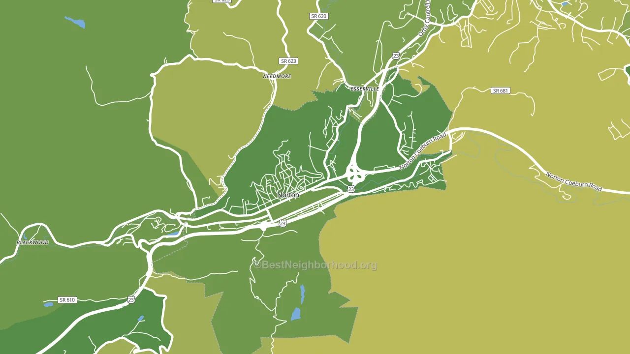 Norton City, VA block-group voter-turnout map