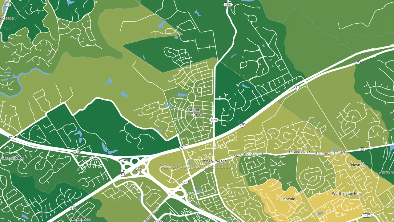 Norton Commons, Prospect, KY block-group voter-turnout map