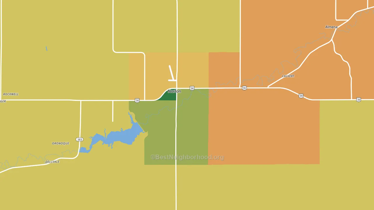 Norton County, KS block-group voter-turnout map