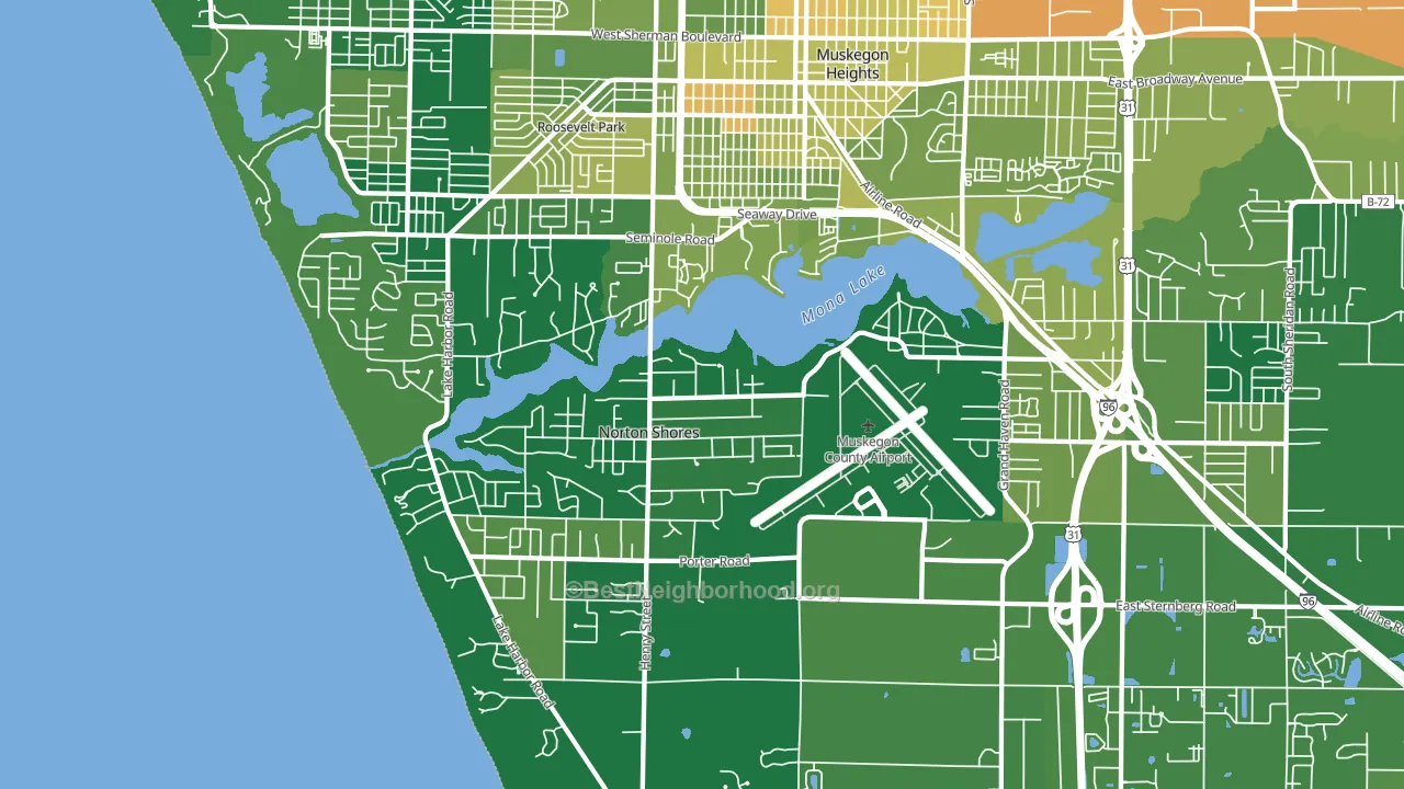 Norton Shores, MI block-group voter-turnout map