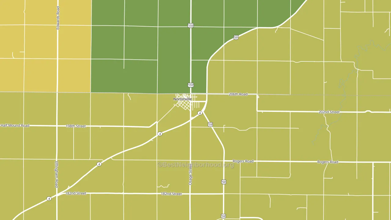 Nortonville, KS block-group voter-turnout map
