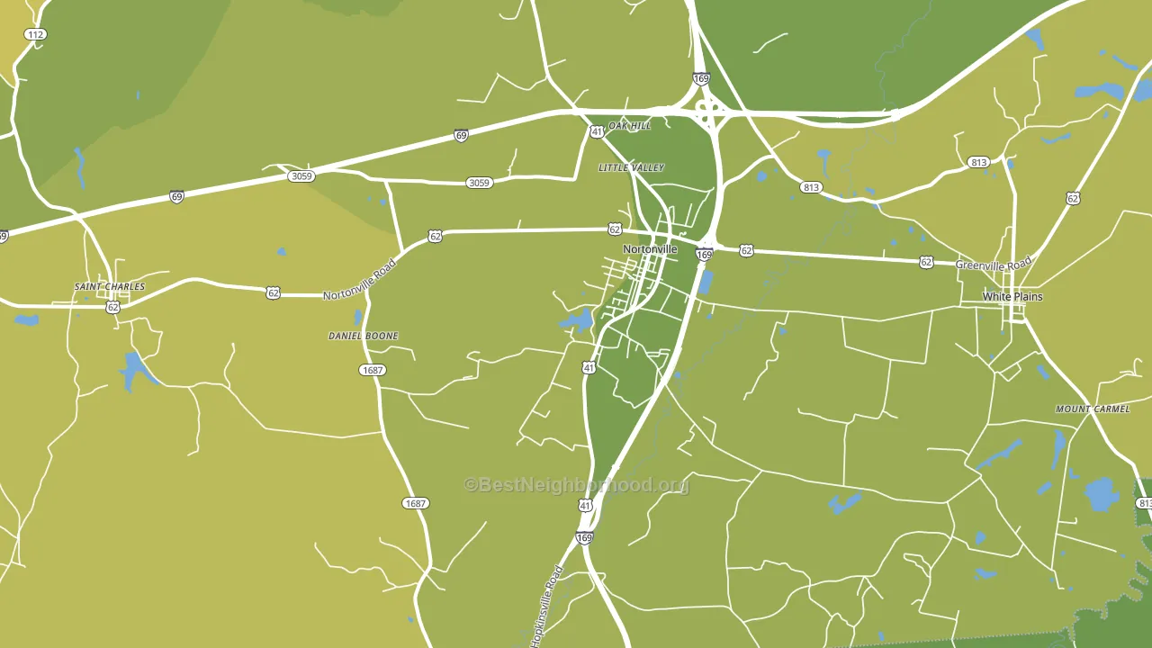 Nortonville, KY block-group voter-turnout map