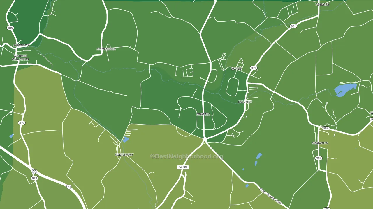 Norvelt, PA block-group voter-turnout map
