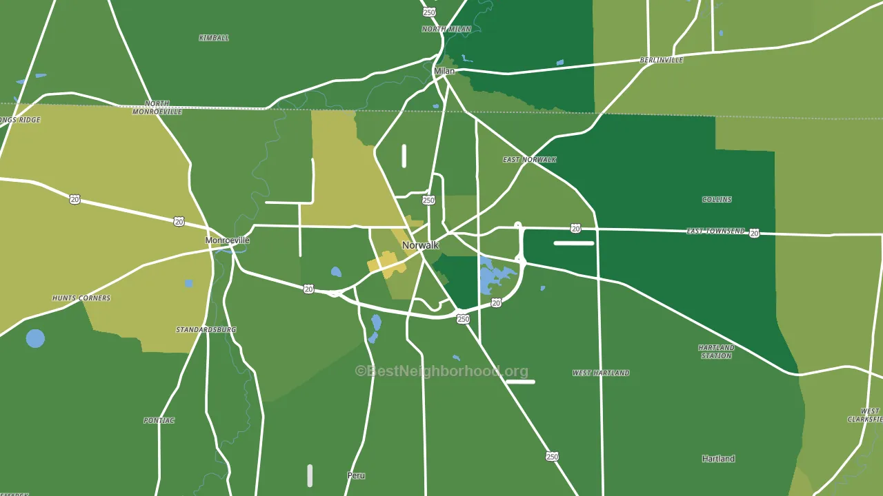 Norwalk, OH block-group voter-turnout map