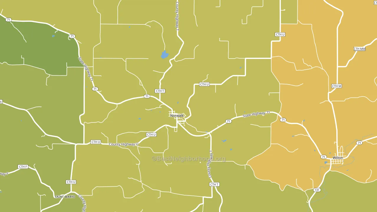 Norwalk, WI block-group voter-turnout map