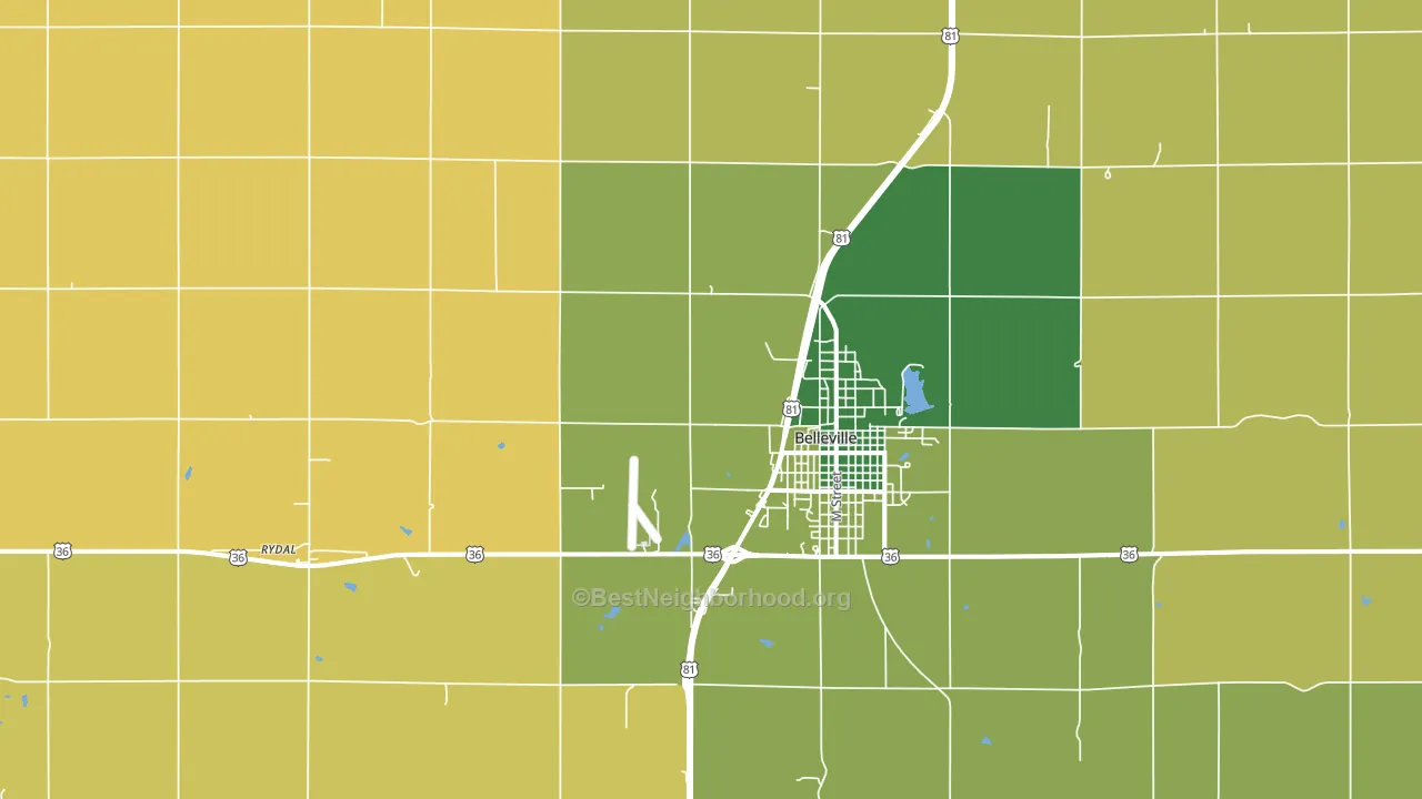 Norway, KS block-group voter-turnout map