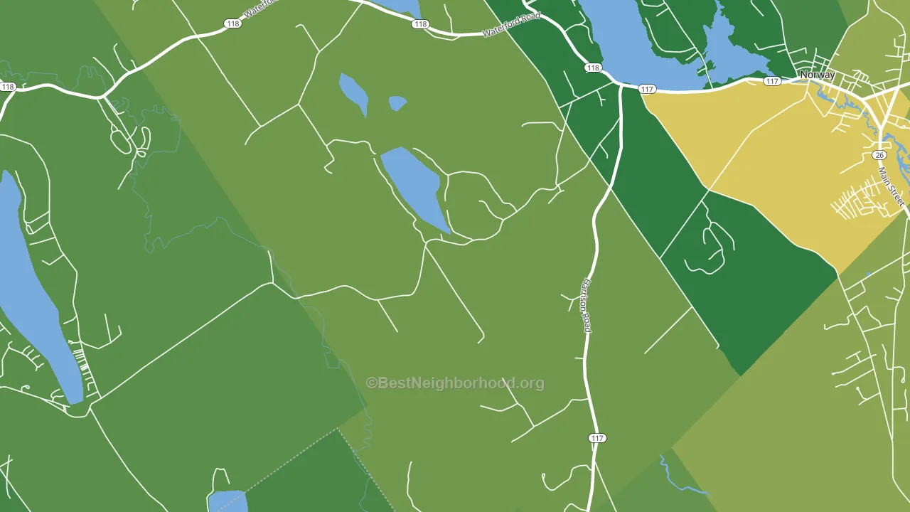 Norway Lake, ME block-group voter-turnout map