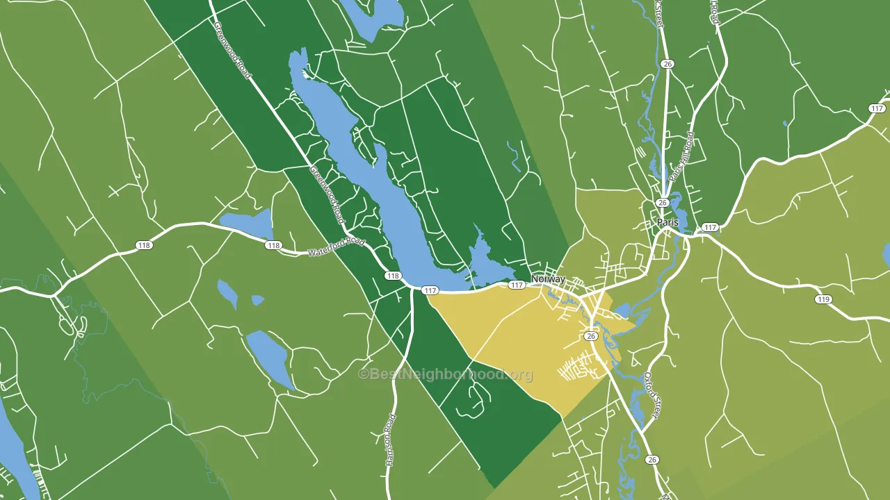 Norway, ME block-group voter-turnout map