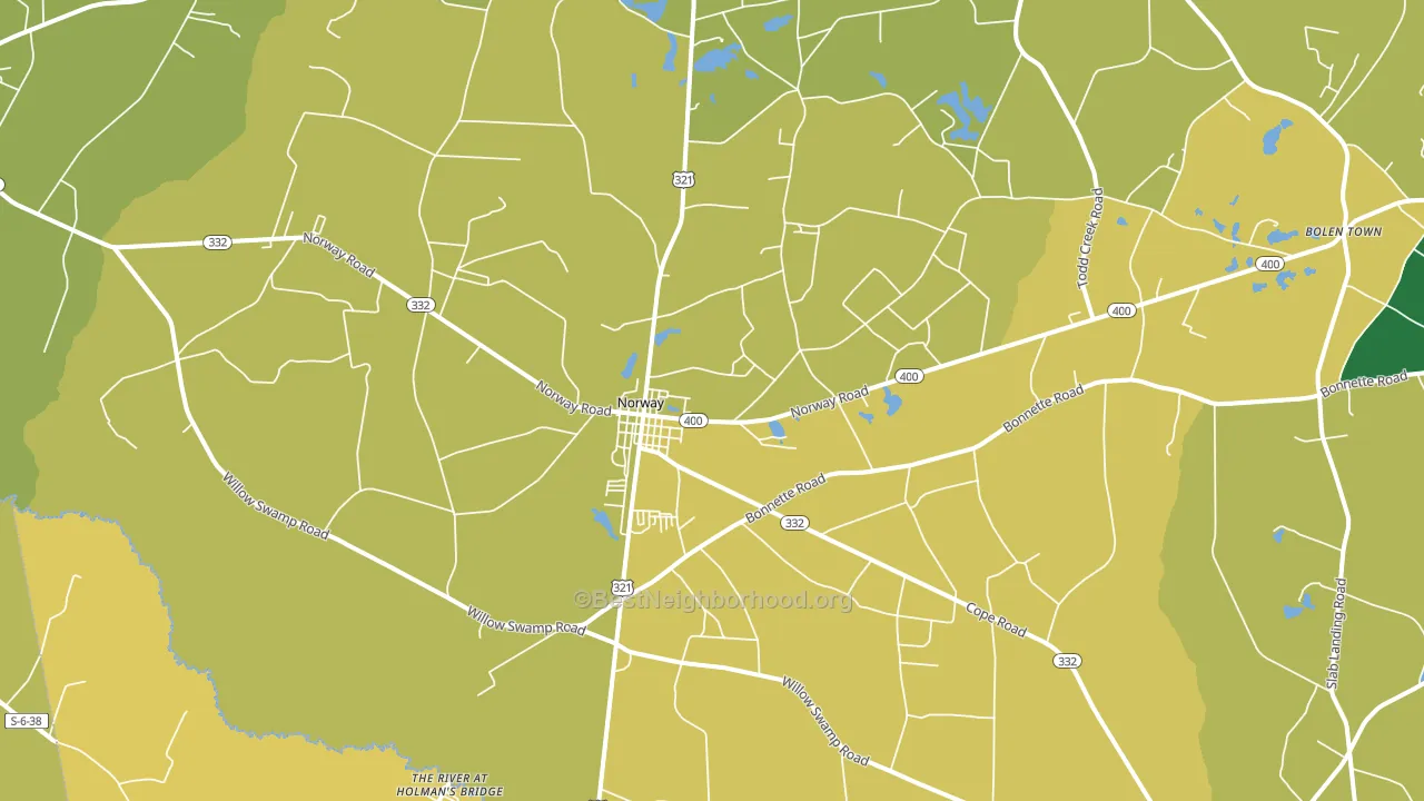 Norway, SC block-group voter-turnout map