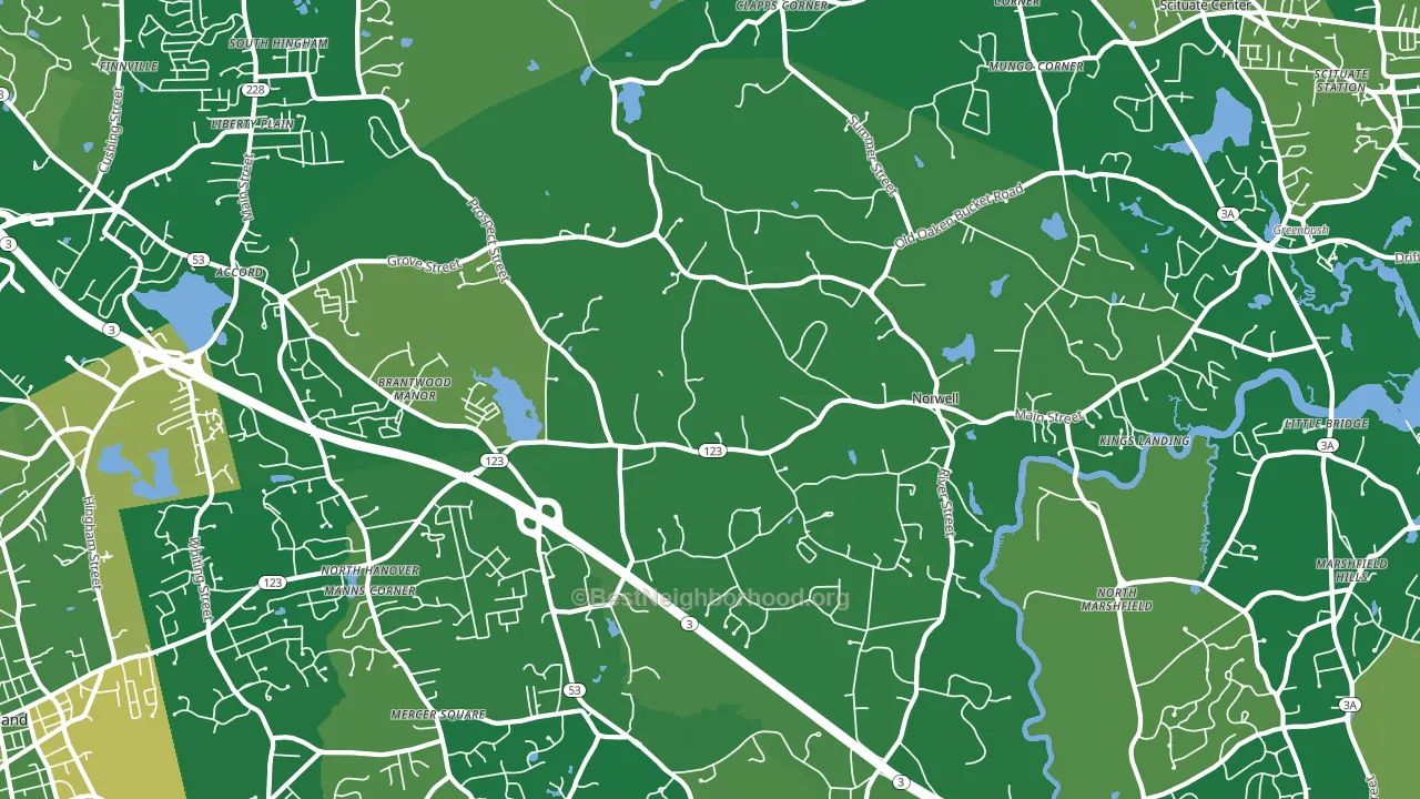 Norwell, MA block-group voter-turnout map
