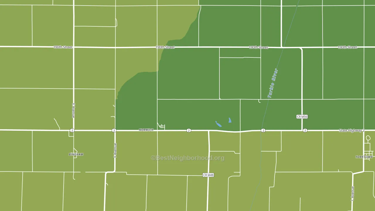 Norwich, IA block-group voter-turnout map