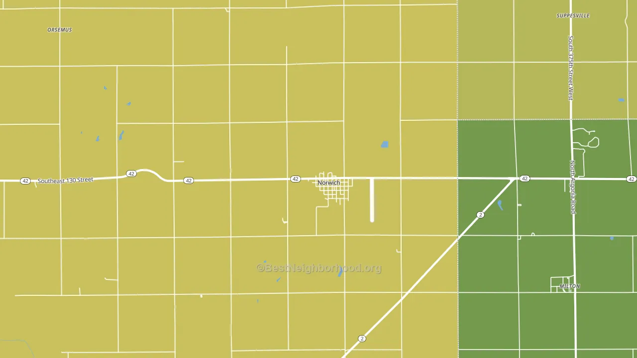 Norwich, KS block-group voter-turnout map