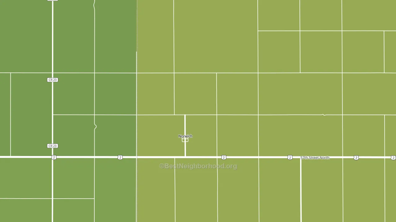 Norwich, ND block-group voter-turnout map