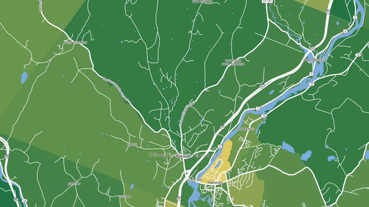 Norwich, VT block-group voter-turnout map