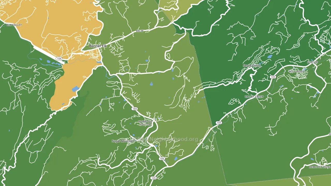 Norwood Hollow, NC block-group voter-turnout map