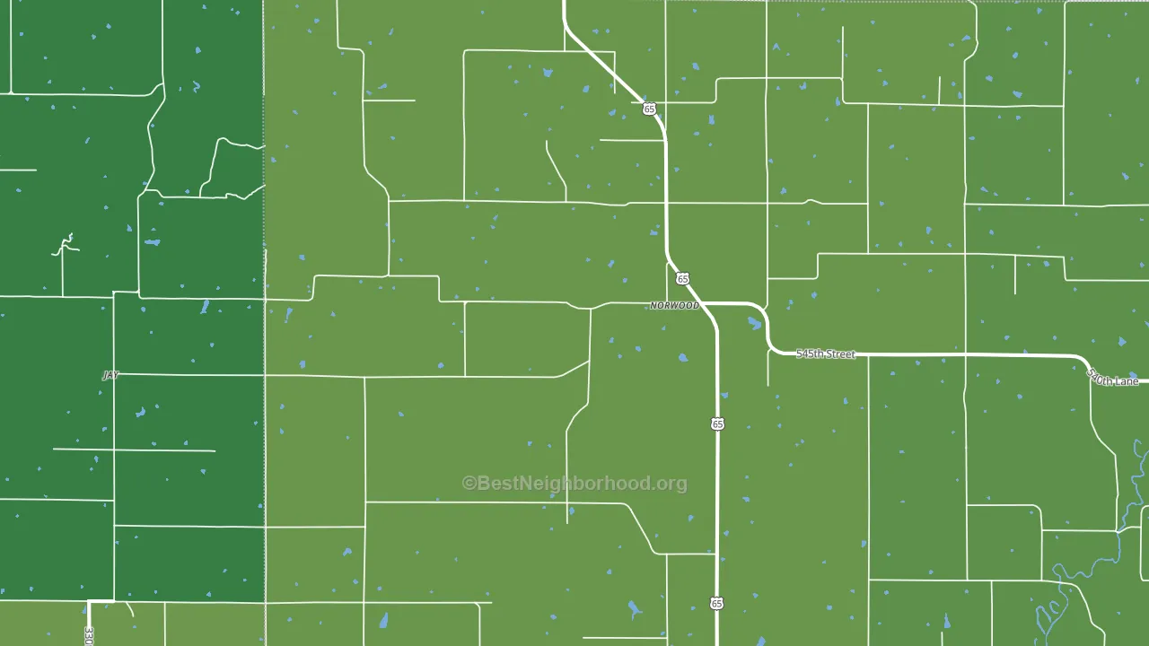 Norwood, IA block-group voter-turnout map