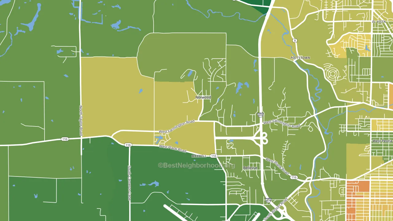 Norwood, IL block-group voter-turnout map