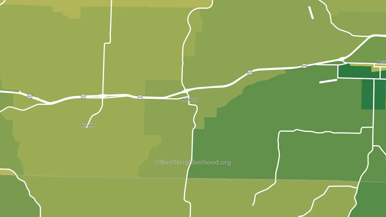 Norwood, MO block-group voter-turnout map