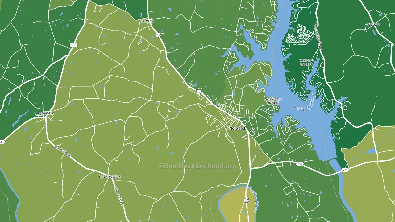 Norwood, NC block-group voter-turnout map