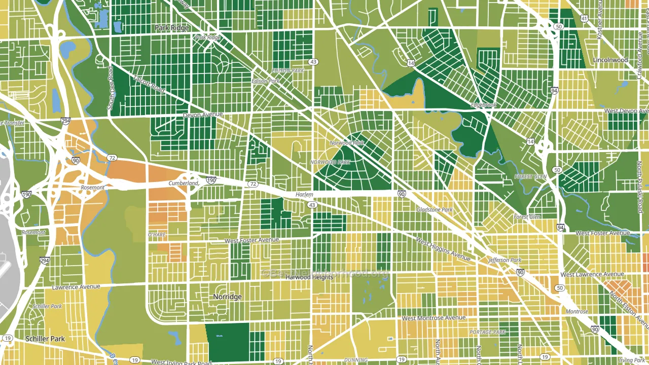 Norwood Park, Chicago, IL block-group voter-turnout map