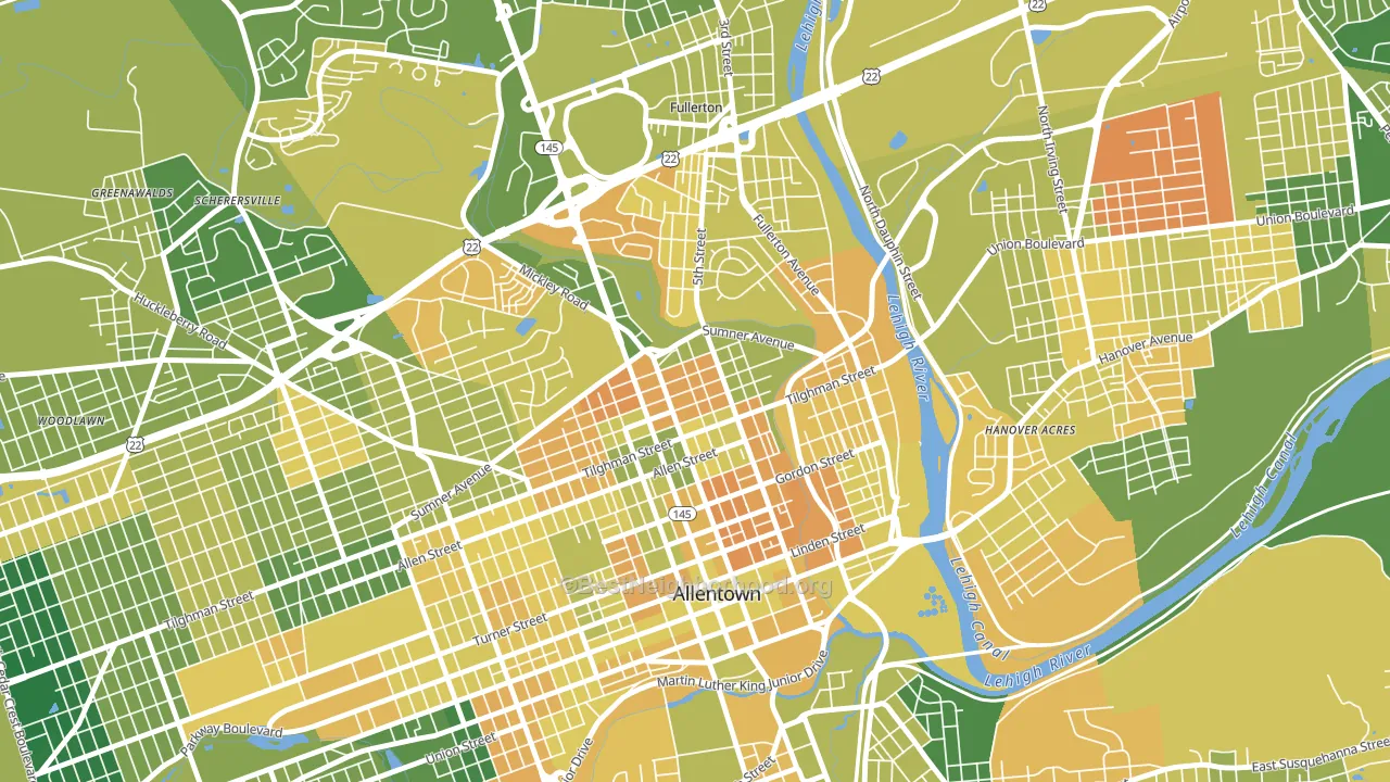 NoTi, Allentown, PA block-group voter-turnout map
