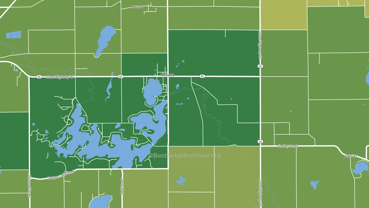 Nottawa, MI block-group voter-turnout map