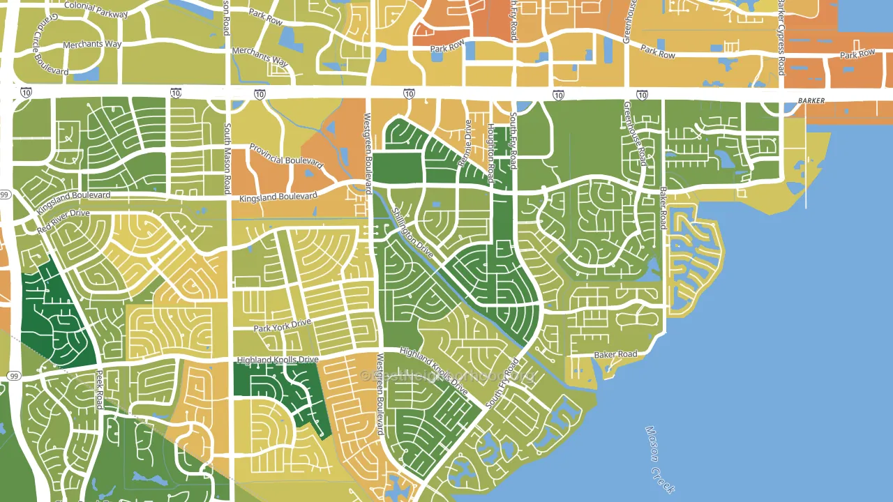 Nottingham, Katy, TX block-group voter-turnout map