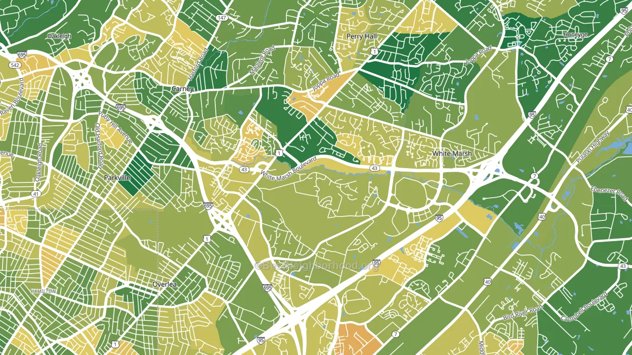 Nottingham, MD block-group voter-turnout map