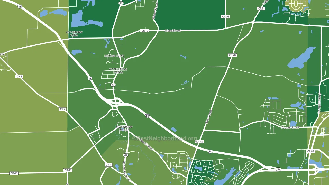 Nottingham Woods, IL block-group voter-turnout map