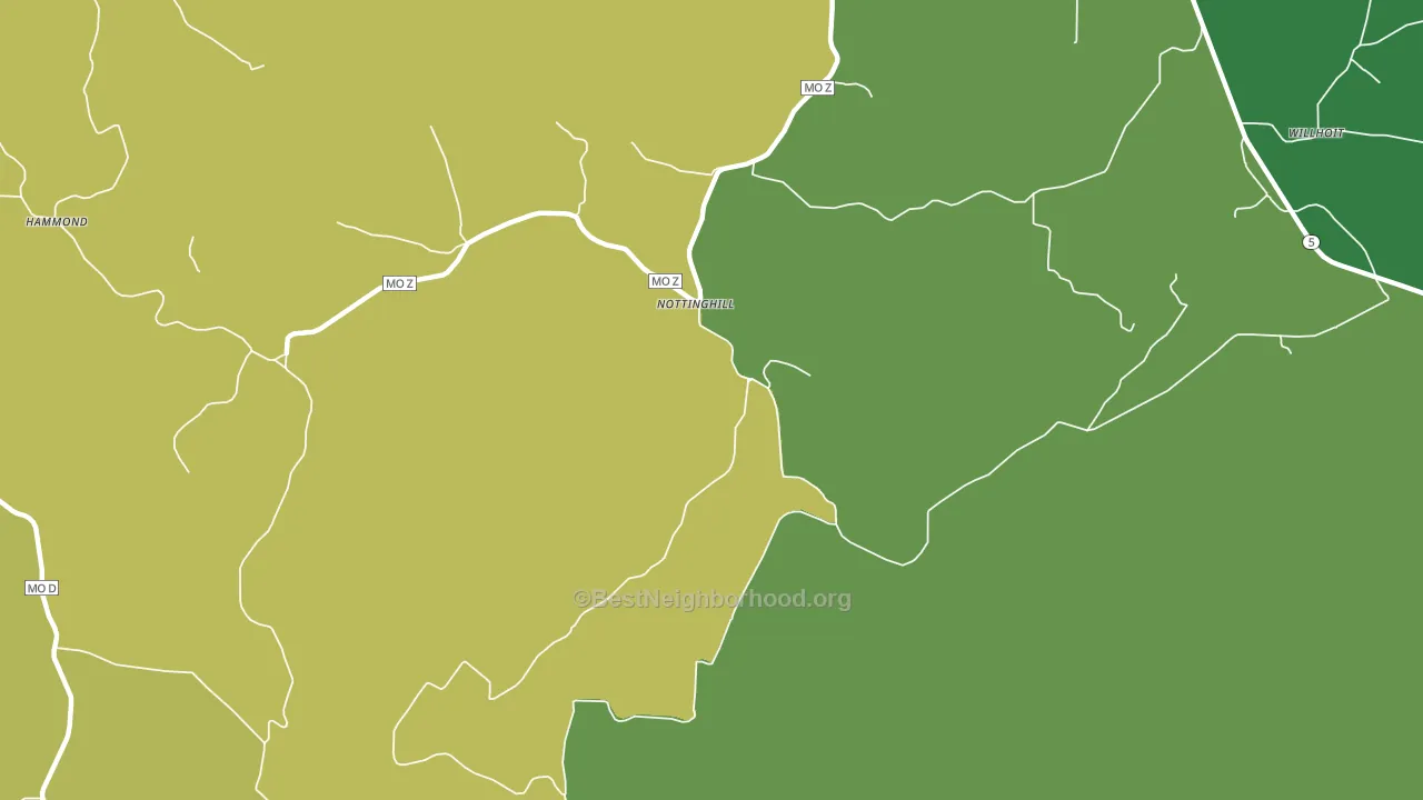 Nottinghill, MO block-group voter-turnout map