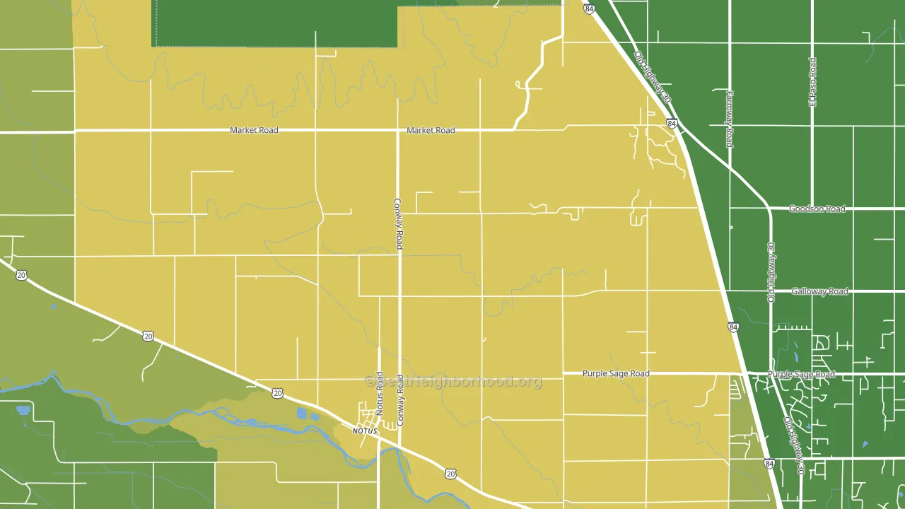 Notus, ID block-group voter-turnout map