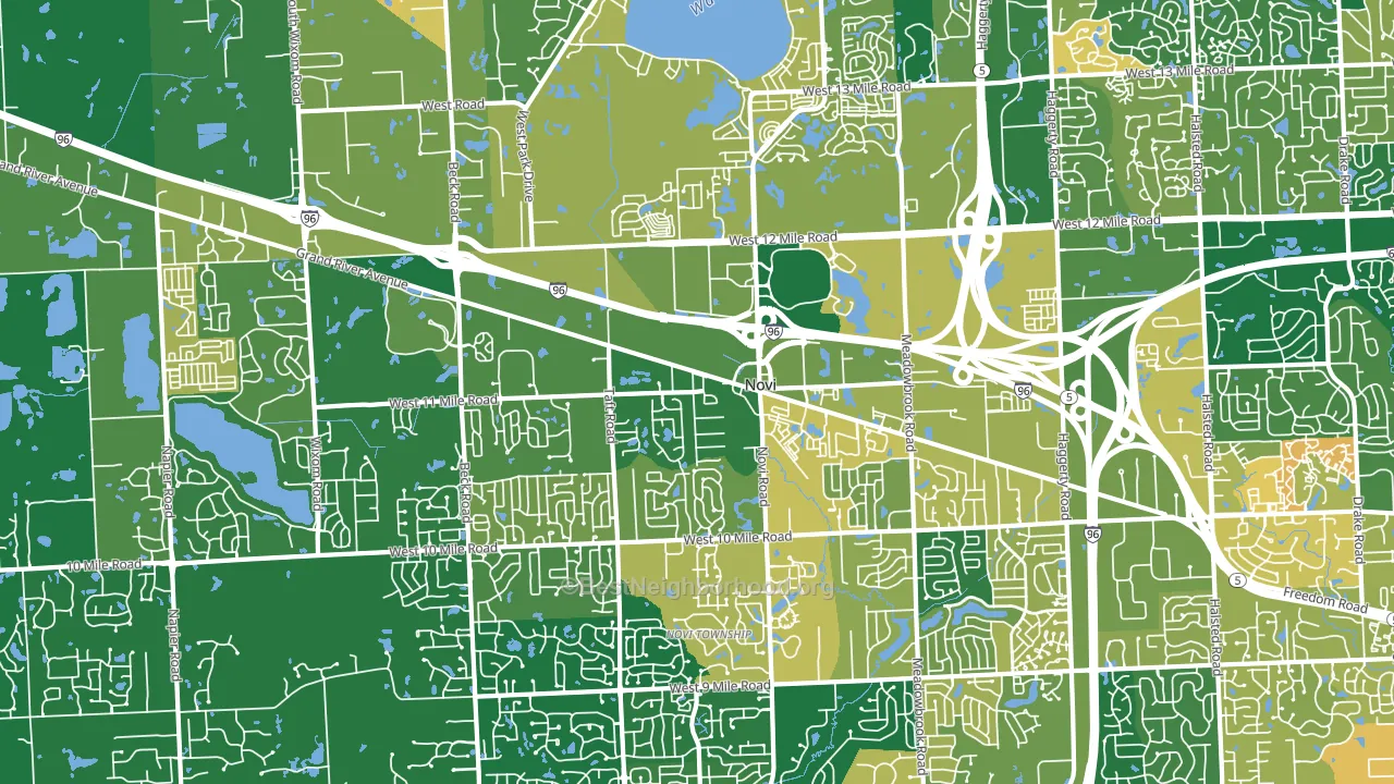 Novi, MI block-group voter-turnout map