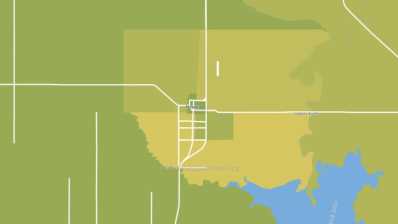 Nowata, OK block-group voter-turnout map
