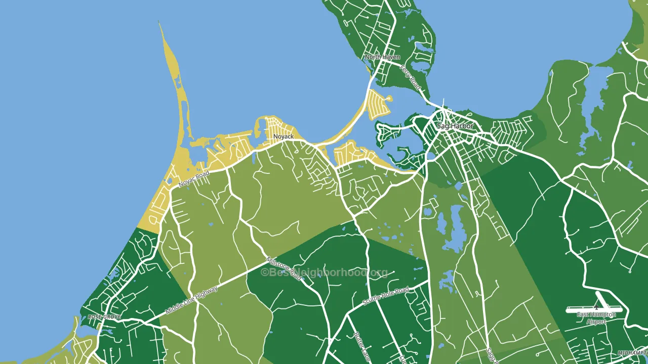 Noyack, NY block-group voter-turnout map