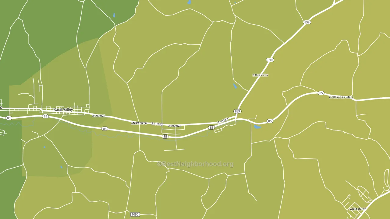 Nu Mine, PA block-group voter-turnout map