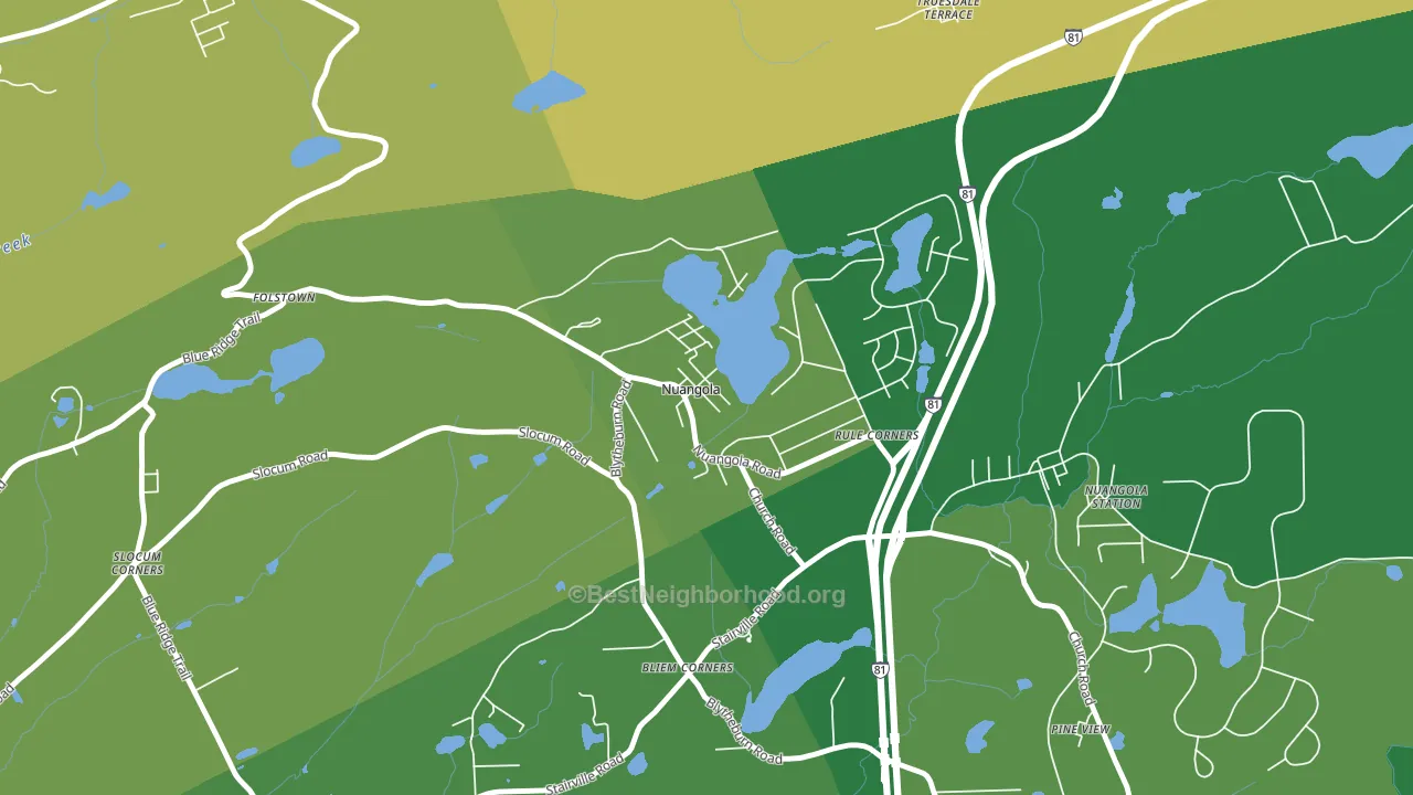 Nuangola, PA block-group voter-turnout map