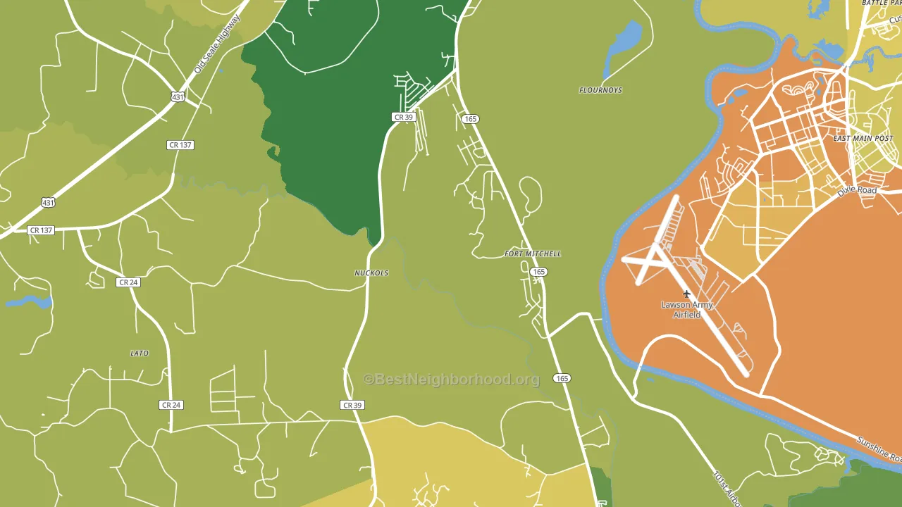 Nuckols, AL block-group voter-turnout map