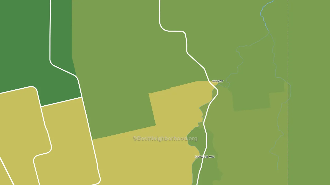 Nugent, TX block-group voter-turnout map