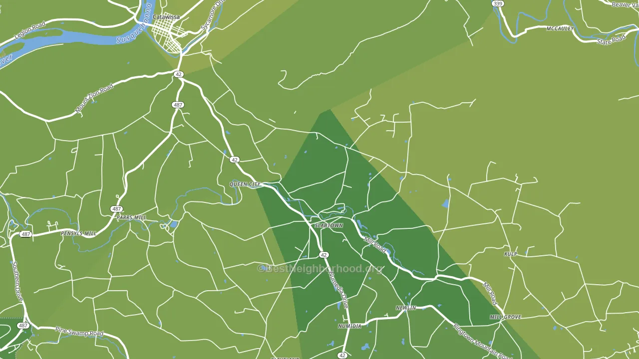 Numidia, PA block-group voter-turnout map
