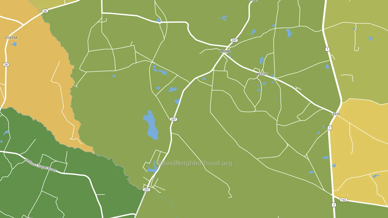 Nunez, GA block-group voter-turnout map