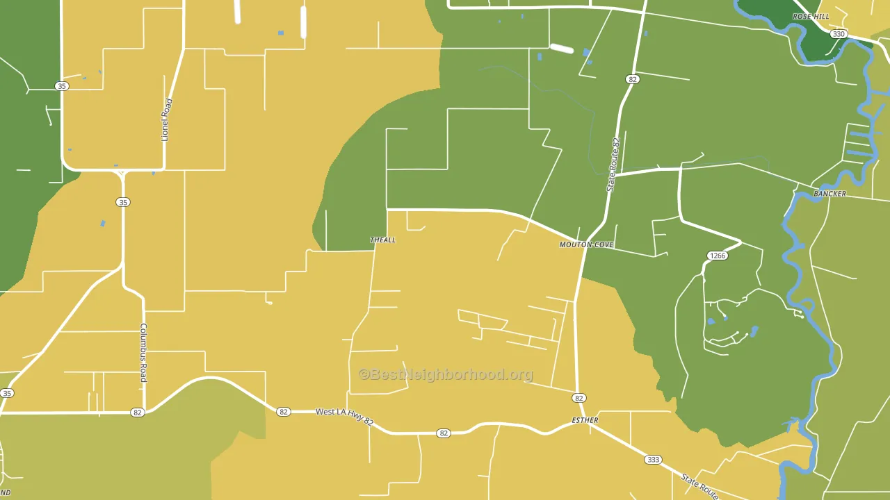 Nunez, LA block-group voter-turnout map