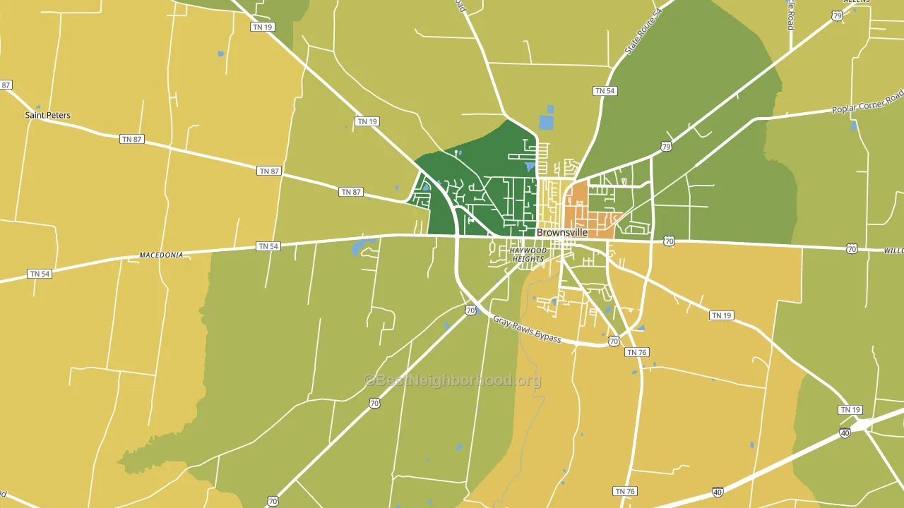 Nutbush, TN block-group voter-turnout map