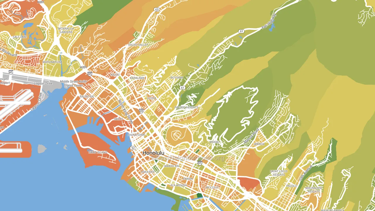 Nuuanu-Punchbowl, Honolulu, HI block-group voter-turnout map