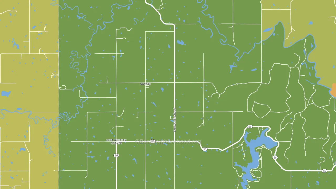 Nuyaka, OK block-group voter-turnout map